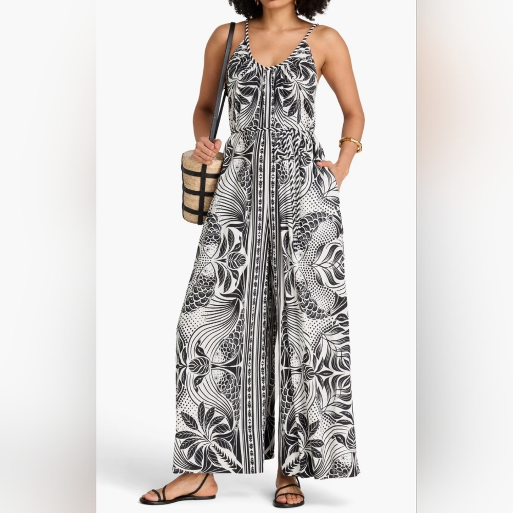 Farm Rio Linen Blend Jumpsuit